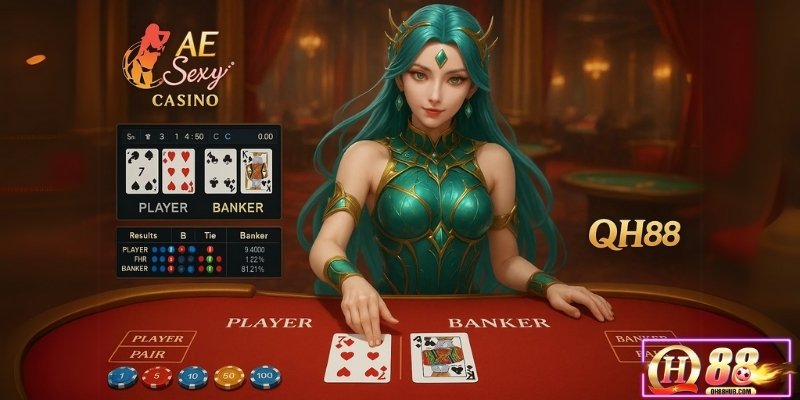 Thưởng thức Baccarat tại AE Sexy Casino QH88, nơi chiến thắng và giải trí hòa quyện hoàn hảo!