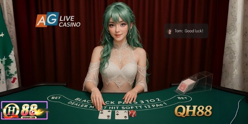 Gặp gỡ dealer chuyên nghiệp tại AG Live Casino QH88, không khí sôi động như sòng bạc thực!
