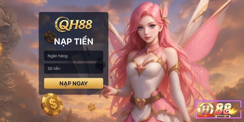 Giao diện nạp tiền QH88 trực quan, hỗ trợ bạn hoàn thành giao dịch chỉ trong vài phút.