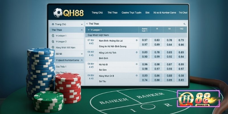 Khám phá giao diện thể thao QH88 với cập nhật kèo bóng đá liên tục, trực quan, dễ theo dõi